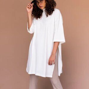 LaLa Icon Mock Neck Top in White